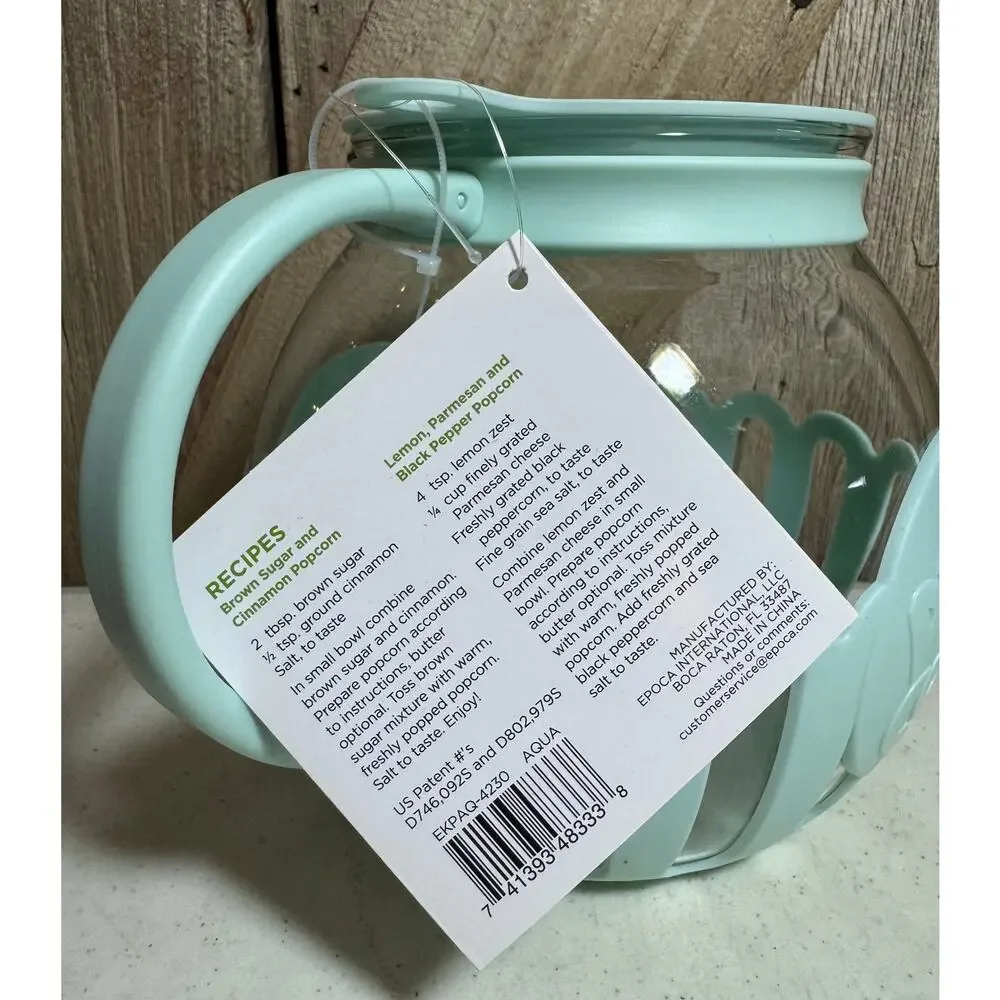 Ecolution Micro-Pop 3 Qt. Microwave Popcorn Popper Mint Green New with Tags